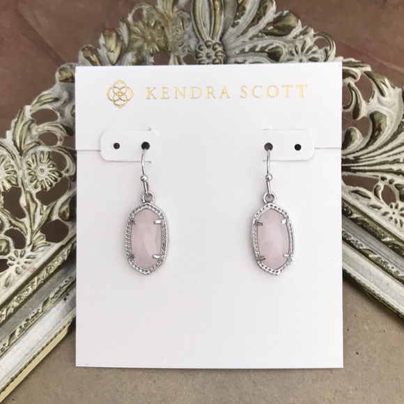 KENDRA SCOTT • Silver Lee Rose Quartz Earrings - Picture 3 of 4